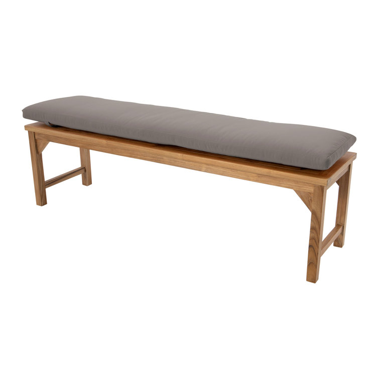 Hokku Designs Durban Teak Outdoor Bench with Sunbrella Cushions Wayfair